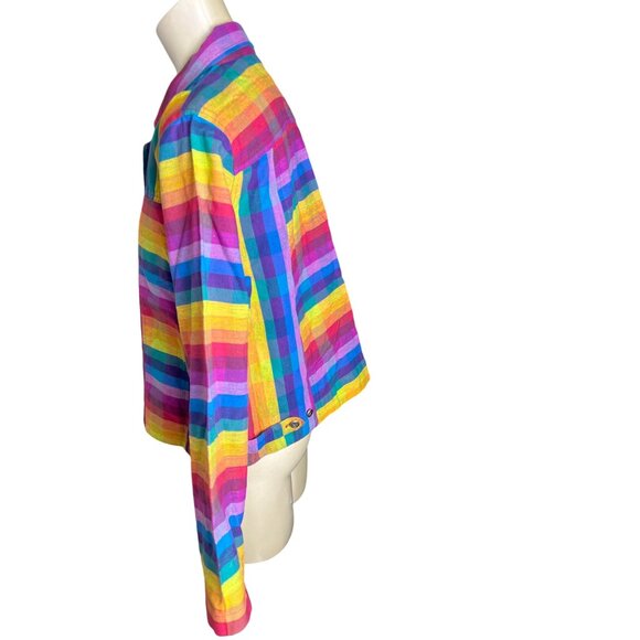 Draper’s And Damon’s xl womens button Jacket Colorful rainbow Vintage Style A777 - Picture 3 of 12